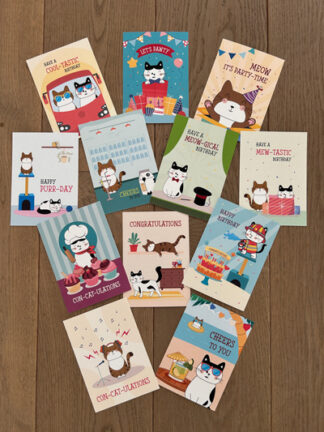 Mix verjaardagskaarten (set van 12)